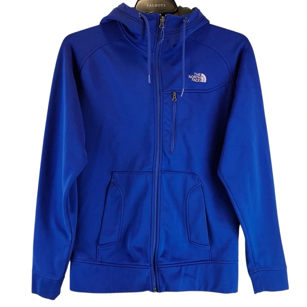 The North Face Hoodie Jacket Sweatshirt Interior Fleece Blue Sz S